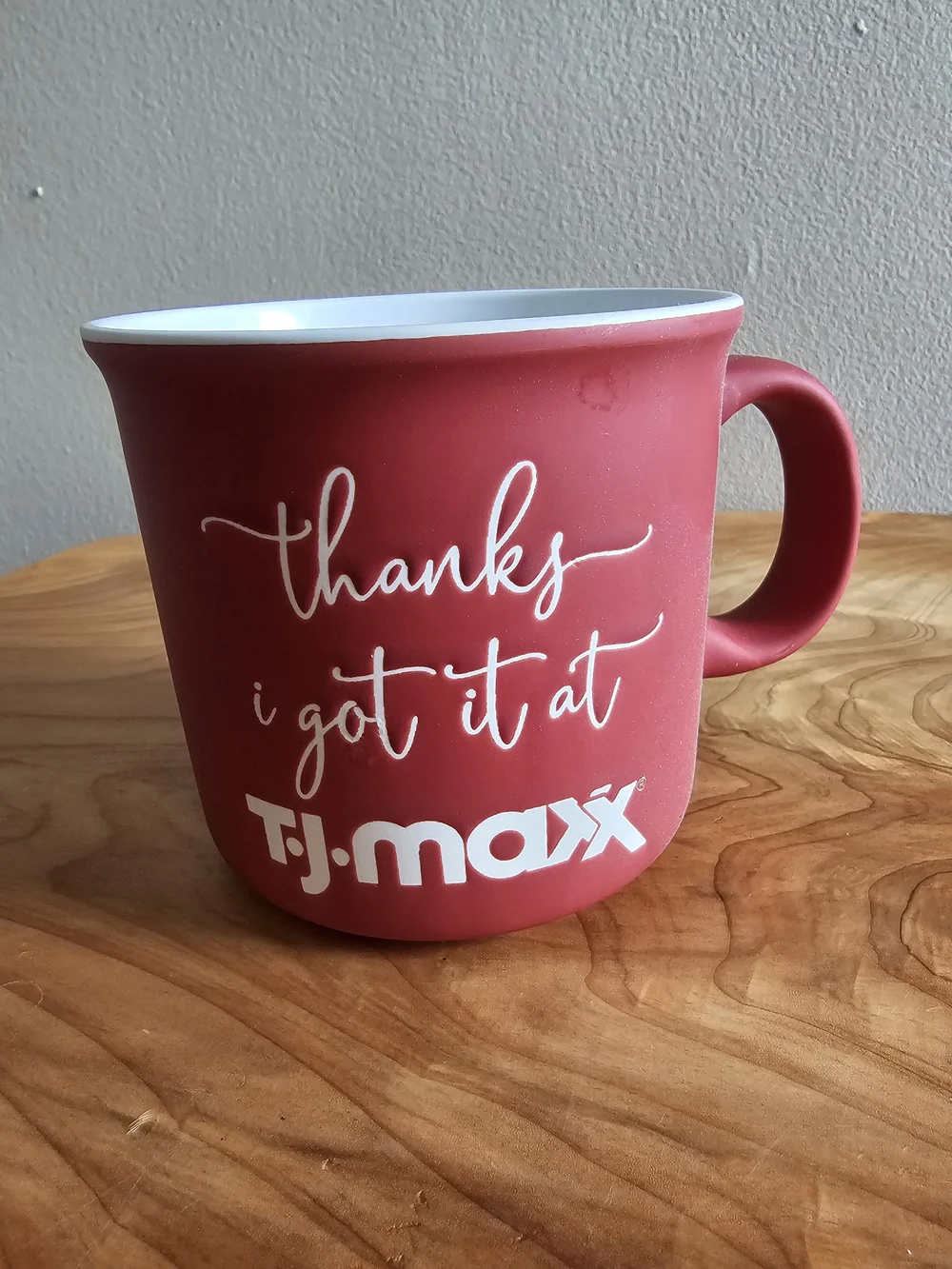 T.J.Maxx Red 'Thanks I Got It At T.J.Maxx' Soft Ceramic Coffee Mug - Picture 2 of 4